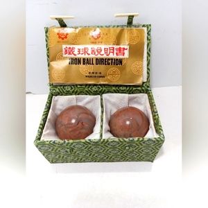Vintage Chinese Shou Xing Baoding Balls Health Harmony Medicine Hand Exercise